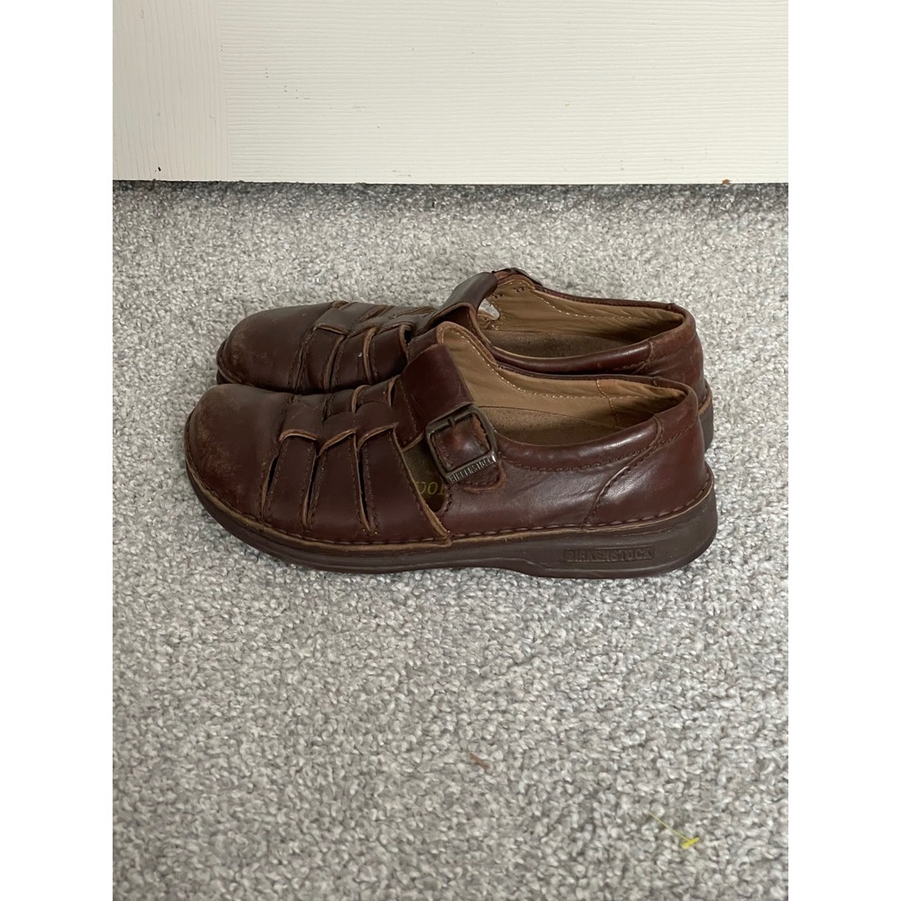 Birkenstock Madeira Brown Leather Fisherman Sandals Buckle Shoes Womens 37